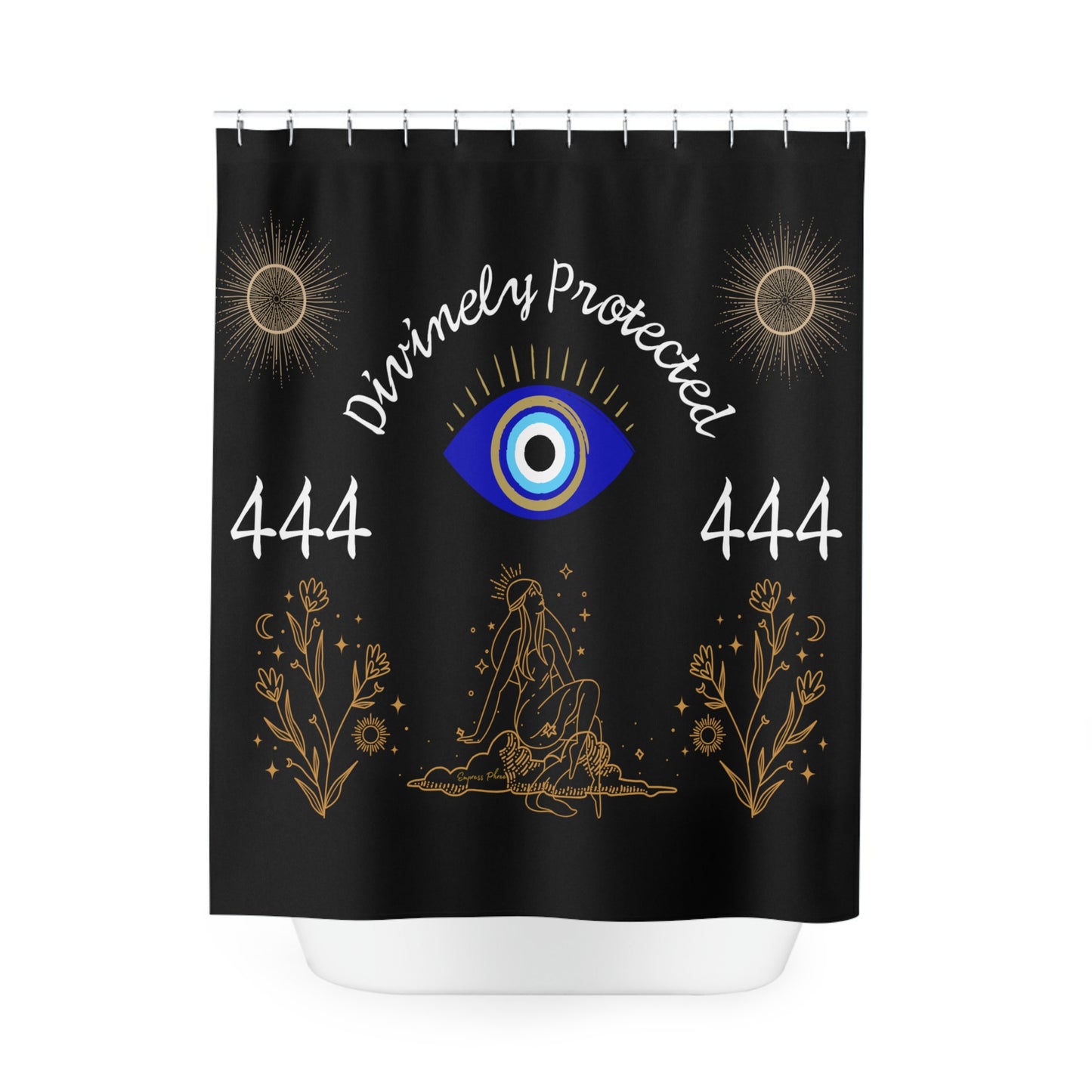 Phreestyle Black 444 Divinely Protected Shower Curtain