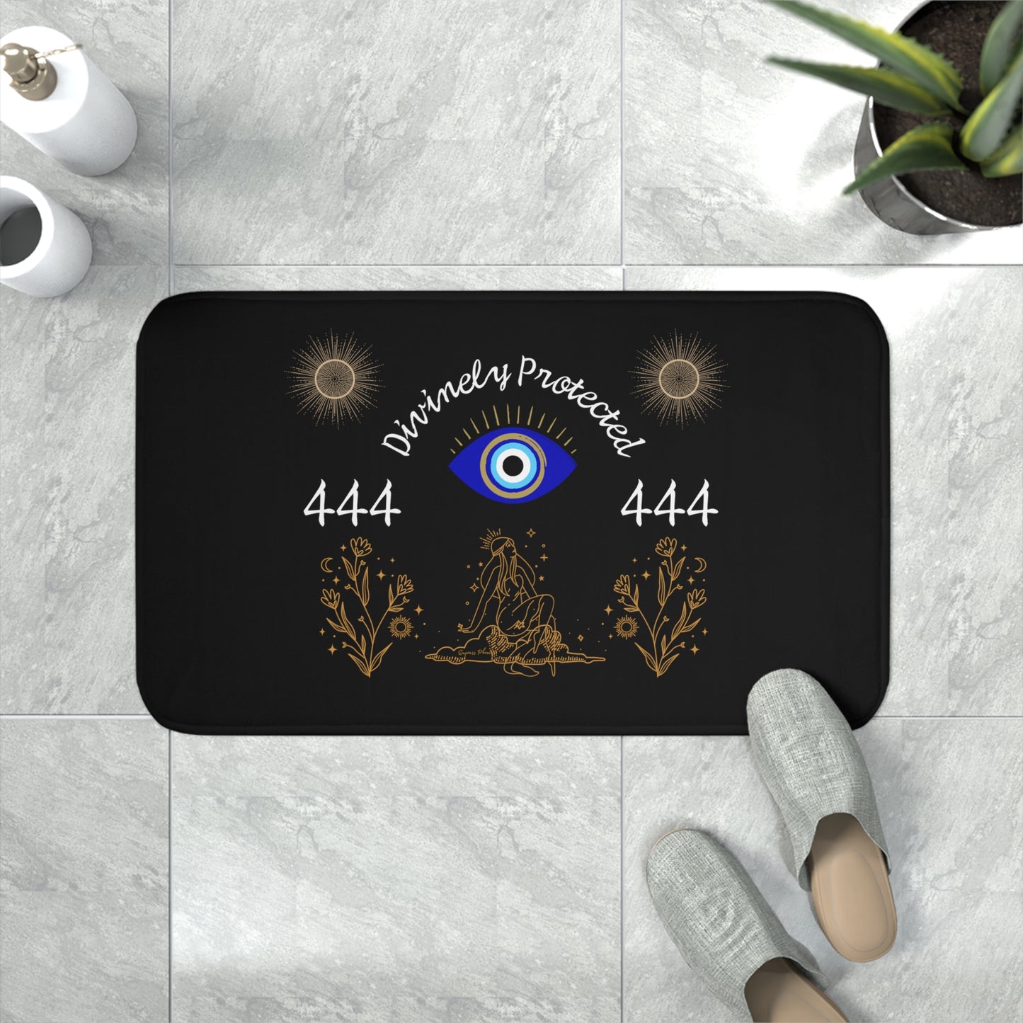 444 Divinely Protected Memory Foam Bath Mat