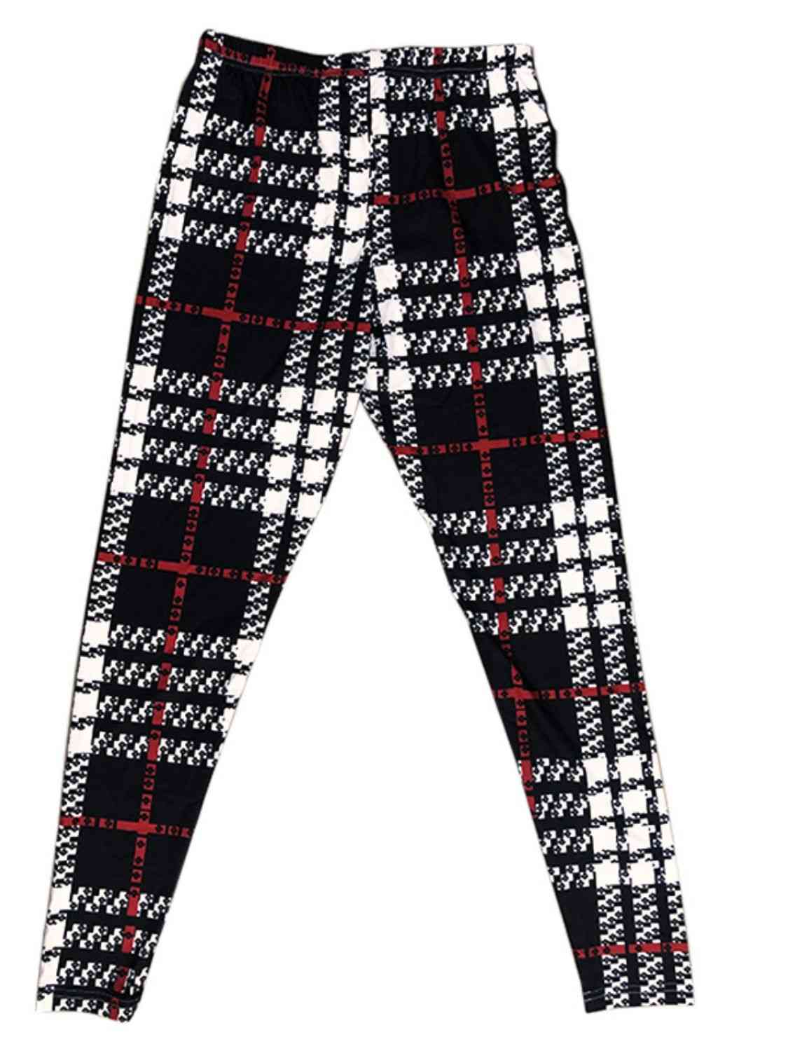 Plaid High Waist Pants with Pockets