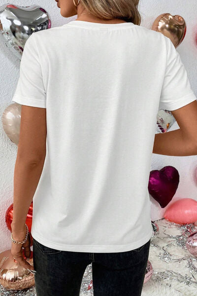 XOXO Lip Graphic Round Neck T-Shirt