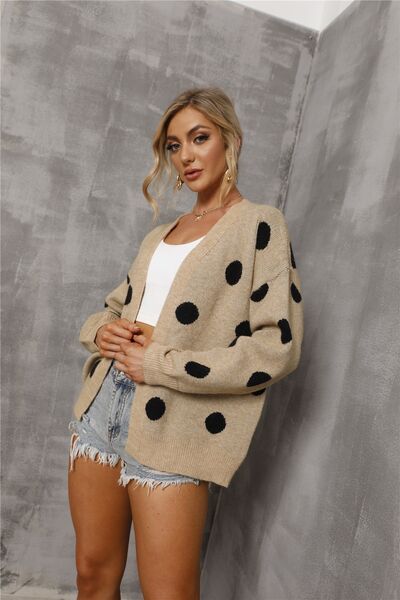 Polka Dot Open Front Cardigan